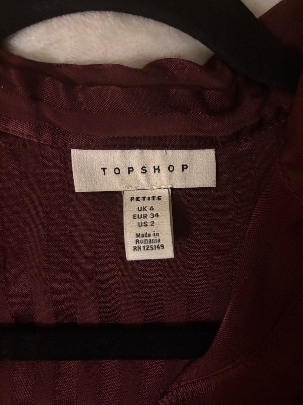 Topshop Burgundy Button-Down Blouse - Picture 2 of 3